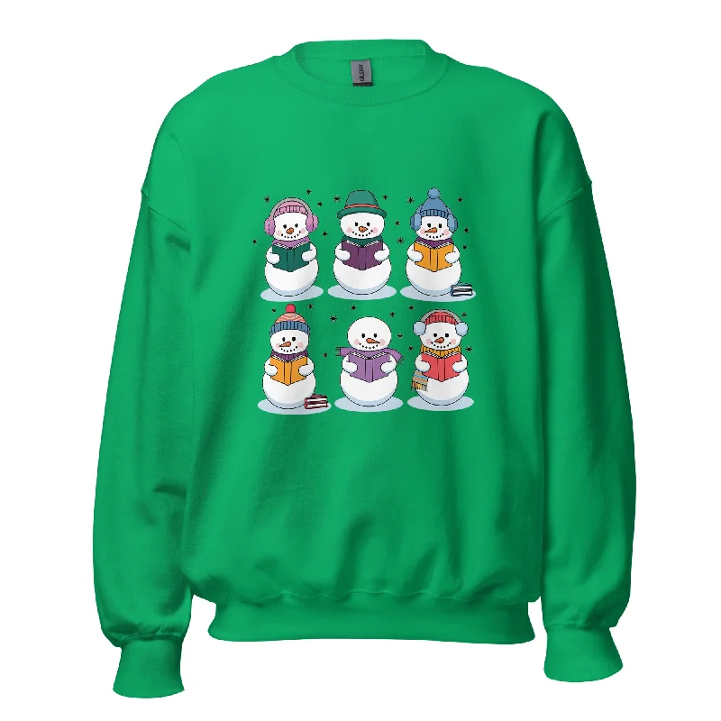 Sweatshirts soft knitwear-Women's Modern Sweatshirts-Snowman Reading Book Premium Unisex Sweatshirt