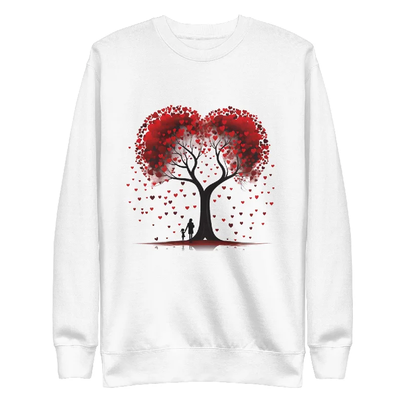 Sweatshirts comfy knitwear-Women's Metallic Thread Sweatshirts-Valentine Tree Unisex Premium Sweatshirt