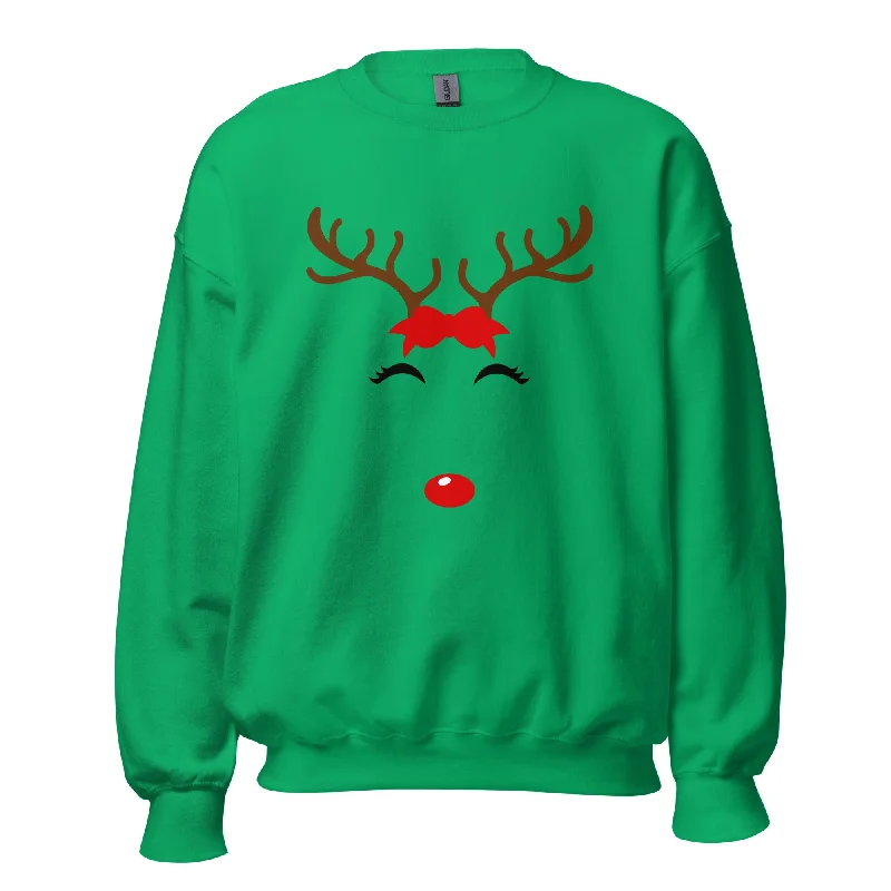 Sweatshirts chic knitwear-Women's Monochrome Sweatshirts-Reindeer Name Premium Unisex Sweatshirt