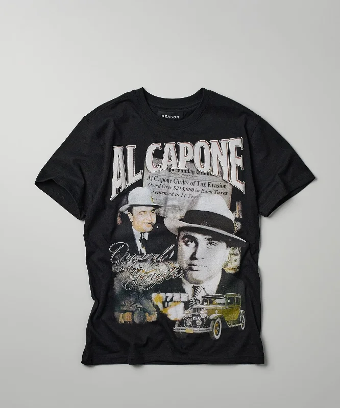 T-Shirts for Basketball -  Women's Lurex T-Shirts-Al Capone Short Sleeve Vintage Tee - Black