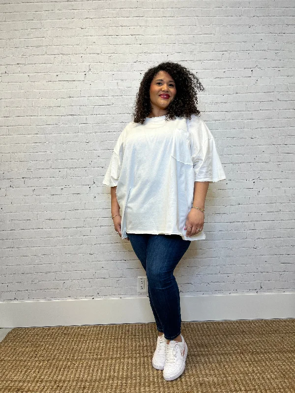 T-Shirts for Influencers -  Women's Plus Size T-Shirts-Kam Pocket Oversized Tee