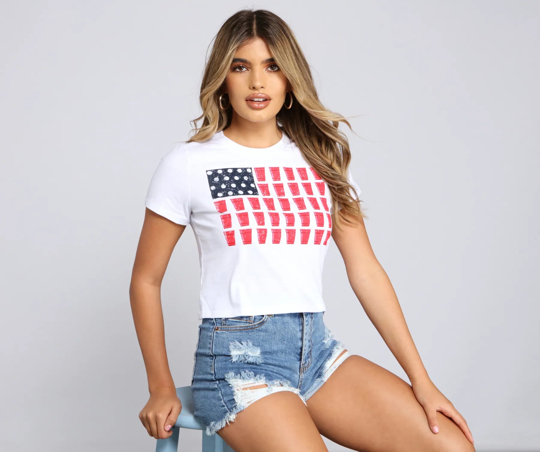 T-Shirts for Paranormal Enthusiasts -  Women's Slim Fit T-Shirts-Red, White And Beer Crop Top