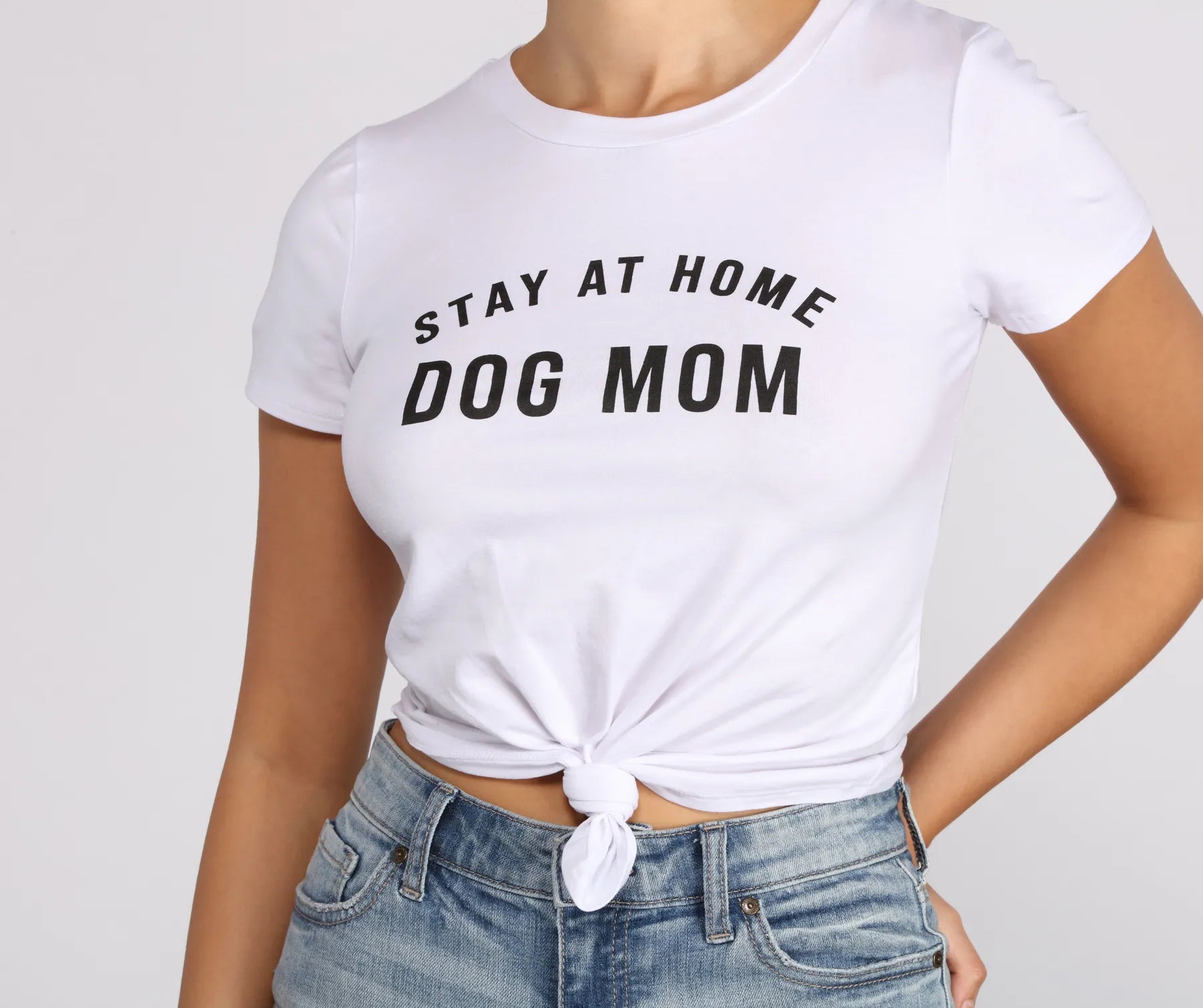 T-Shirts for Kids -  Women's Chest Pocket T-Shirts-Stay At Home Dog Mom Tee