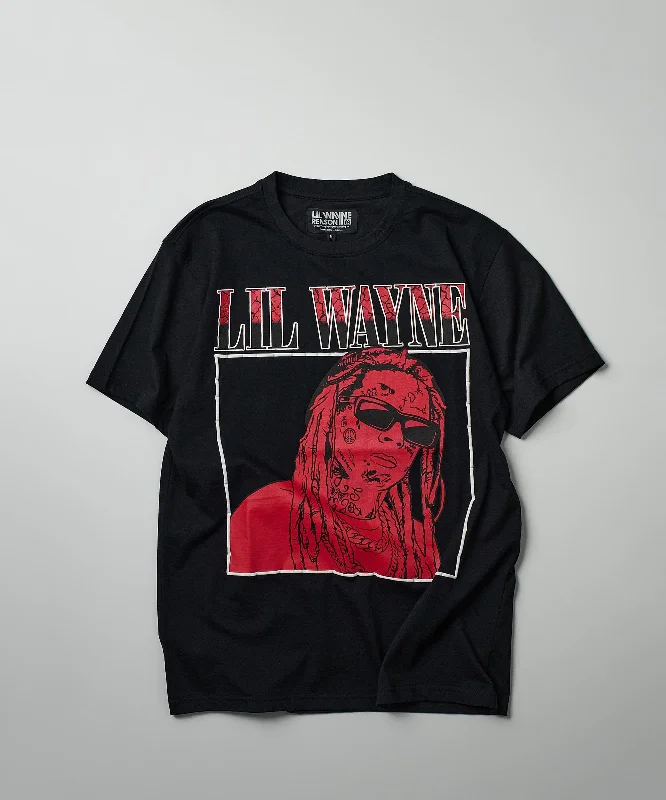 T-Shirts for Explorers -  Women's Sustainable T-Shirts-Lil Wayne Box Short Sleeve Tee - Black