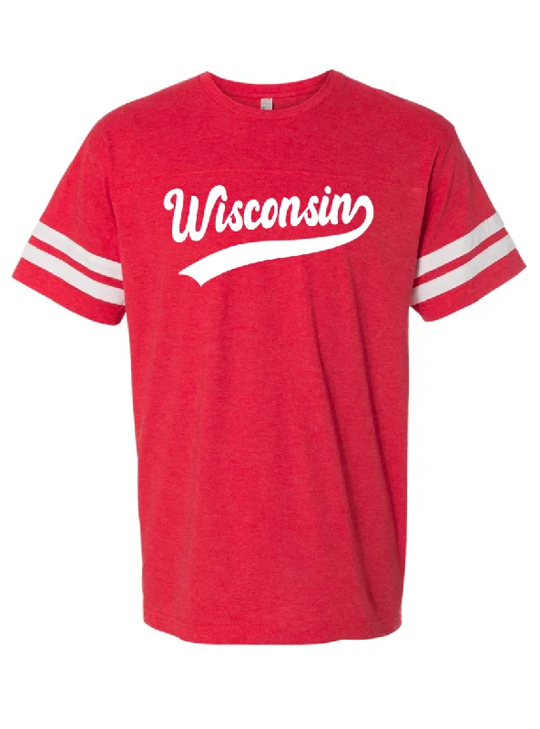 T-Shirts for DC Fans -  Women's Thermal T-Shirts-Wisconsin Swoosh Football Tee