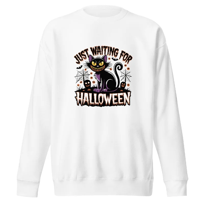 Sweatshirts soft fabric-Women's Running Sweatshirts-Just Waiting For Halloween Unisex Premium Sweatshirt