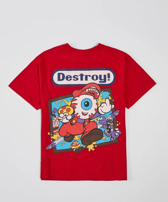 T-Shirts for Robotics Engineers -  Women's Boho T-Shirts-Mishka Destroy Short Sleeve Tee - Red