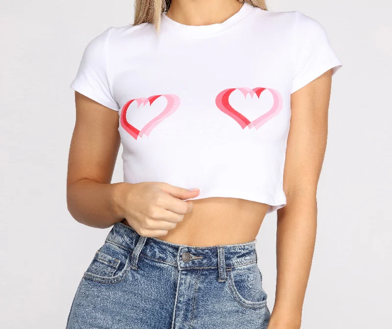 T-Shirts for Programmers -  Women's Layering T-Shirts-Hearts On Hearts Tee