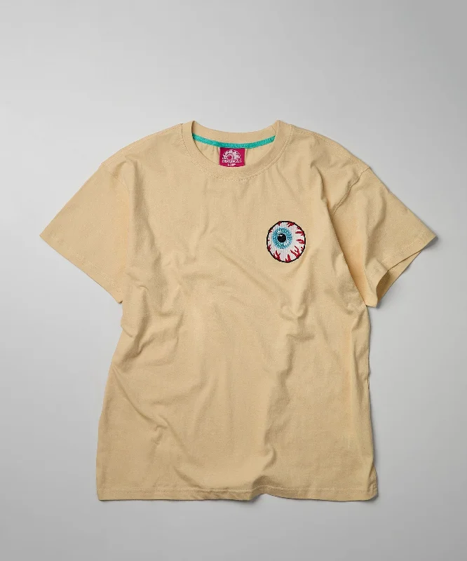 T-Shirts for Digital Nomads -  Women's Flowy T-Shirts-Mishka Embroidered Keep Watch Short Sleeve Tee - Khaki