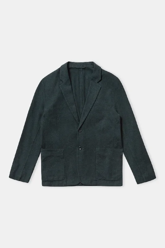 Avant-Garde Blazer-Women's Wool Blazers-ENVER blazer eco flannel scot green