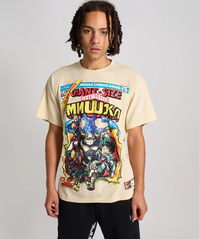 T-Shirts for Singers -  Women's Eco-Friendly T-Shirts-Mishka Comics Short Sleeve Tee - Beige