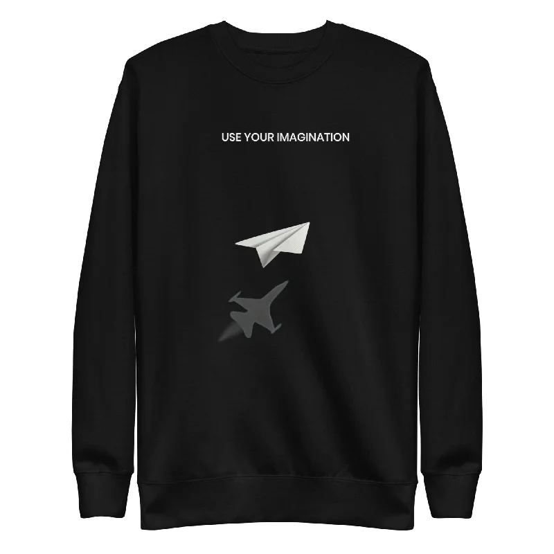 Sweatshirts warm knitwear-Women's Minimalist Sweatshirts-USE YOUR IMAGINATION Unisex Premium Sweatshirt