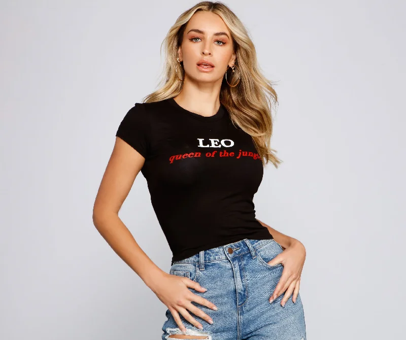 T-Shirts for TV Show Fans -  Women's Relaxed Fit T-Shirts-Queen Of The Jungle Leo Graphic Tee