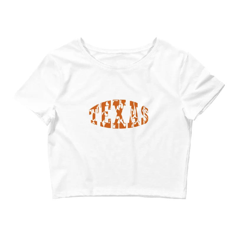 T-Shirts for Mountain Climbers -  Women's Scoop Neck T-Shirts-Texas Crop Tee