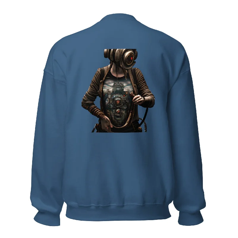 Sweatshirts cozy outfit-Women's Structured Fit Sweatshirts-Cybernetics Head Unisex Premium Sweatshirt