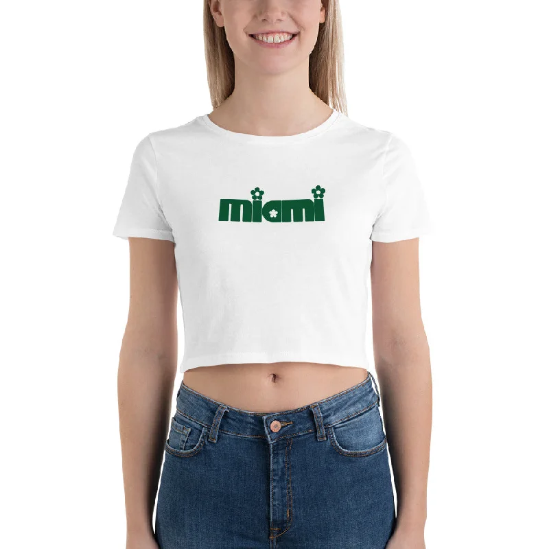 T-Shirts for Animal Lovers -  Women's Lurex T-Shirts-Miami Flower Power Freshman Tee