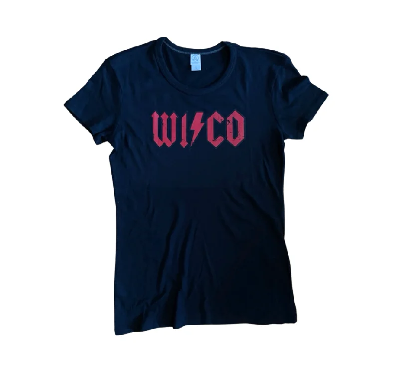 T-Shirts for Bikers -  Women's Sequin T-Shirts-Wisco ACDC Women's Tee