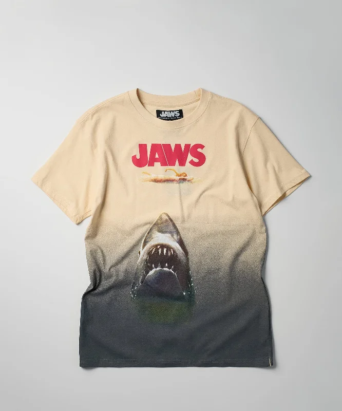 T-Shirts for Gamers -  Women's Pajama T-Shirts-Jaws Oversize Fit Short Sleeve Tee - Khaki