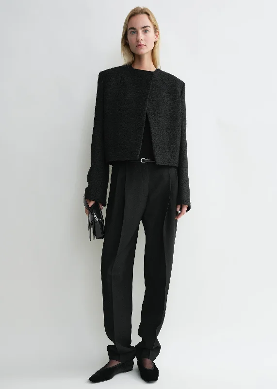 Suburban Blazer-Women's Versatile Blazers-Cropped bouclé jacket black