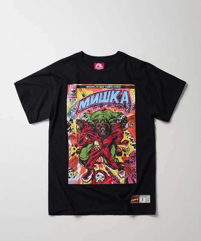 T-Shirts for Art Collectors -  Women's Date Night T-Shirts-Mishka Brooklyns Finest Short Sleeve Tee - Black