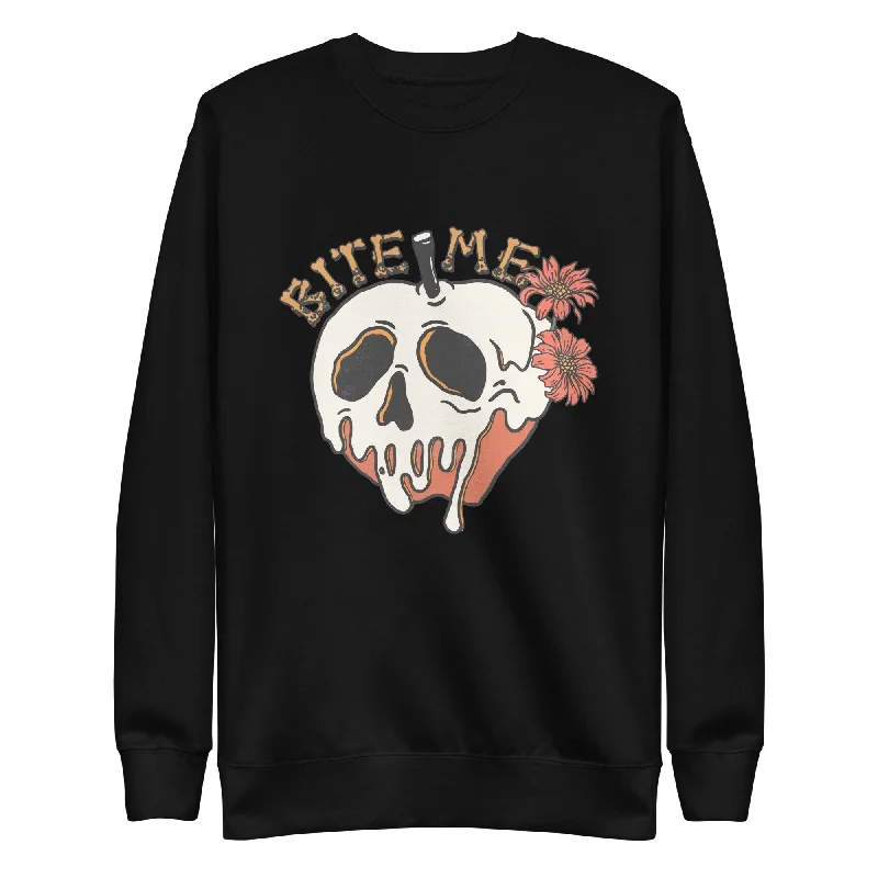 Sweatshirts sporty layers-Women's Raglan Sleeve Sweatshirts-Bite Me Halloween Unisex Premium Sweatshirt