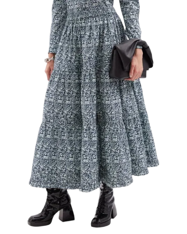 Seminar Skirts-Women's Waterproof Ruffle Skirts-Size 10 (6) | Batsheva x Laura Ashley Midi Skirt