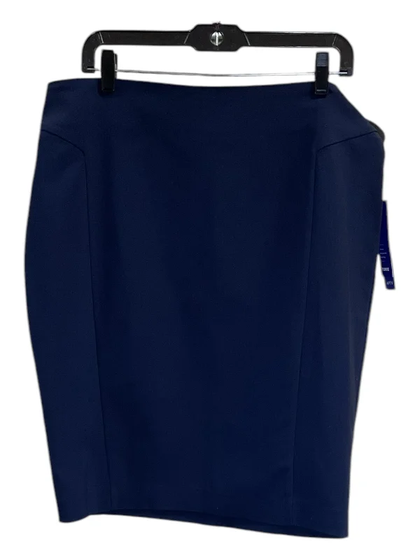 Suspender Skirts-Women's Silk Pleated Skirts-Skirt Midi By Apt 9 In Blue, Size: L