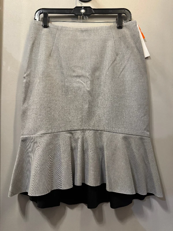 Fairground Skirts-Women's Thermal A-Line Skirts-Skirt Midi By H&m In Grey, Size: 10