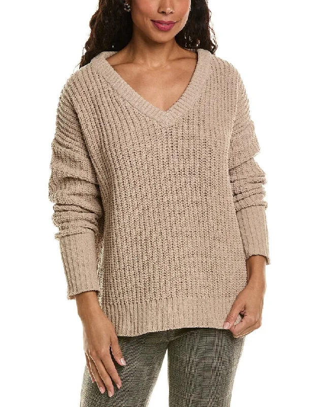 Pullover sweater lightweight knit-Women's Low-Waisted Denim Pullovers-LaBiz Chenille Sweater