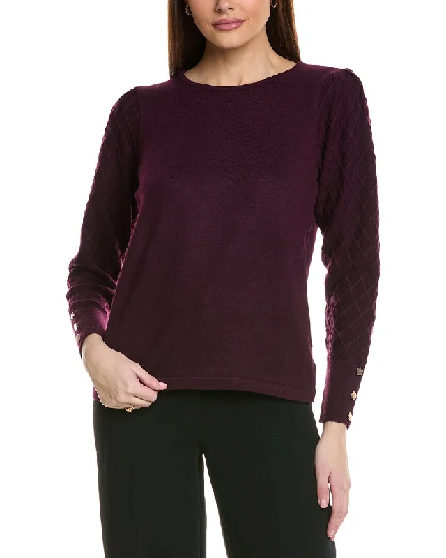 Pullover sweater professional style-Women's Low-Waisted A-Line Pullovers-Anne Klein Diamond Pullover