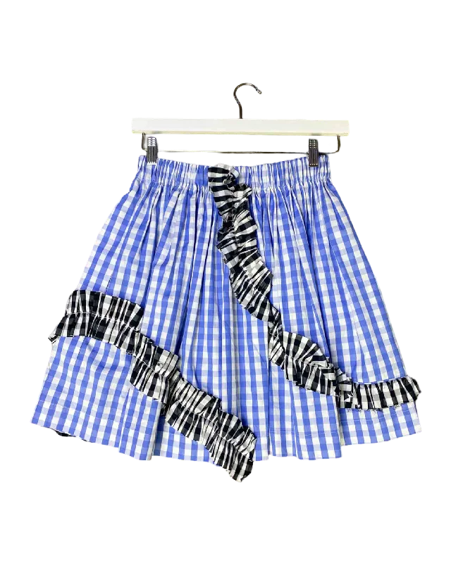 Workshop Skirts-Women's Waterproof Pleated Skirts-Size S | MSGM Gingham Cotton Ruffle Skirt