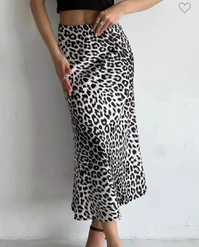 Spectator Skirts-Women's Striped Skirts-Bianca Leopard Skirt