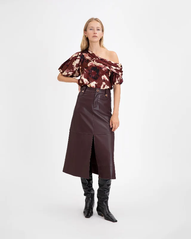 Gothic Skirts-Women's Button-Front A-Line Skirts-Hudie Skirt