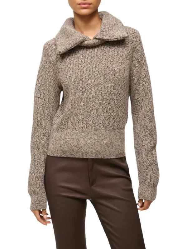 Cotton pullover sweater comfort-Women's Evening Pullovers-Christopher Sweater In Mocha Melange