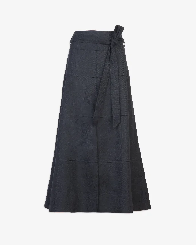 Smart Casual Skirts-Women's Evening Skirts-Linen Hudson Skirt