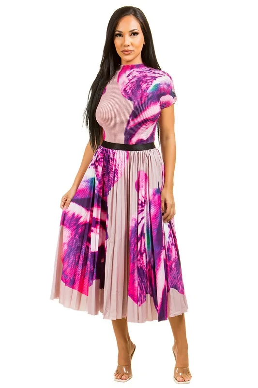 Quick Dry Skirts-Women's Silk A-Line Skirts-MULTI PRINT MAXI SKIRT SET