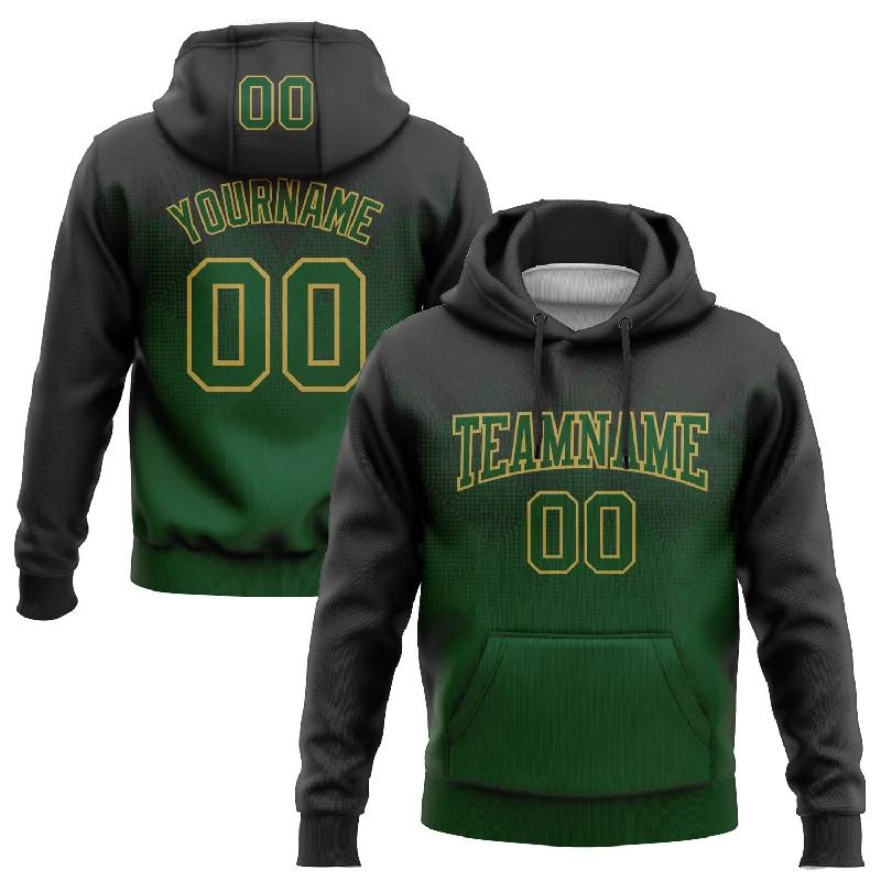 Hoodie Material-Women's Loose Fit Hoodies-Custom Stitched Black Green-Old Gold 3D Pattern Design Gradient Square Shape Sports Pullover Sweatshirt Hoodie