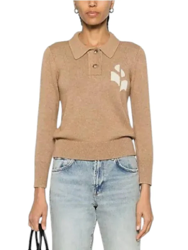 Pullover sweater for winter-Women's Zip-Up Pencil Pullovers-Nola Sweater In Camel