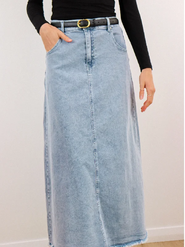 Fit and Flare Skirts-Women's Waterproof A-Line Skirts-FREYA DENIM SKIRT