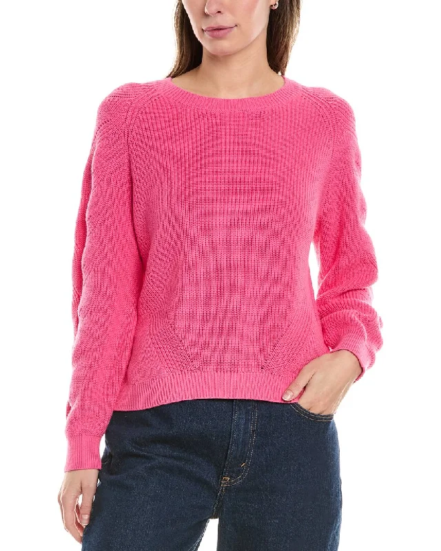 Pullover sweater chic outfit-Women's Relaxed Fit Pullovers-525 America Lace-Up Back Sweater