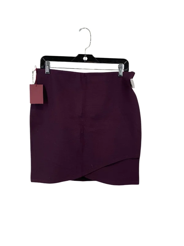 Ceremony Skirts-Women's Textured Denim Skirts-Skirt Mini & Short By Clothes Mentor In Purple, Size: L