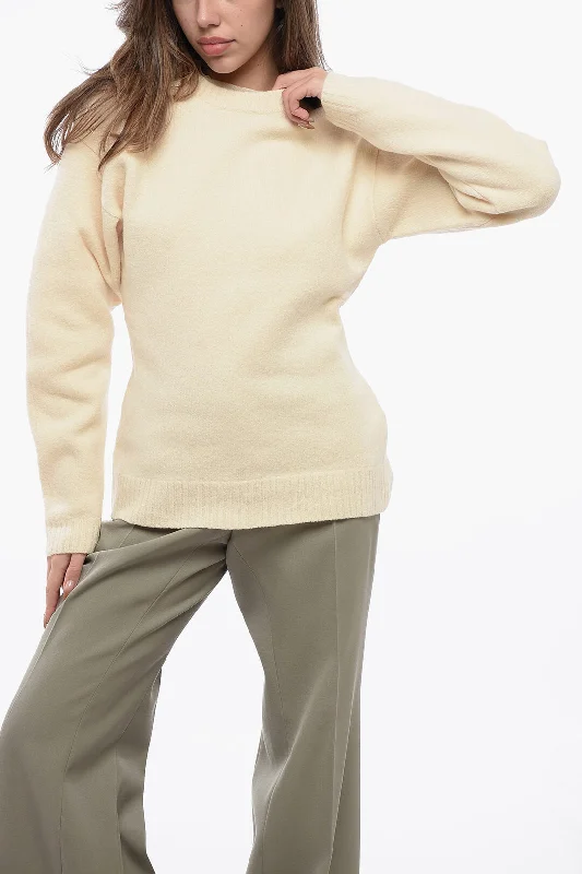 Pullover sweater elegant look-Women's Low-Waisted Pencil Pullovers-Jil Sander Wool Crewneck Sweater