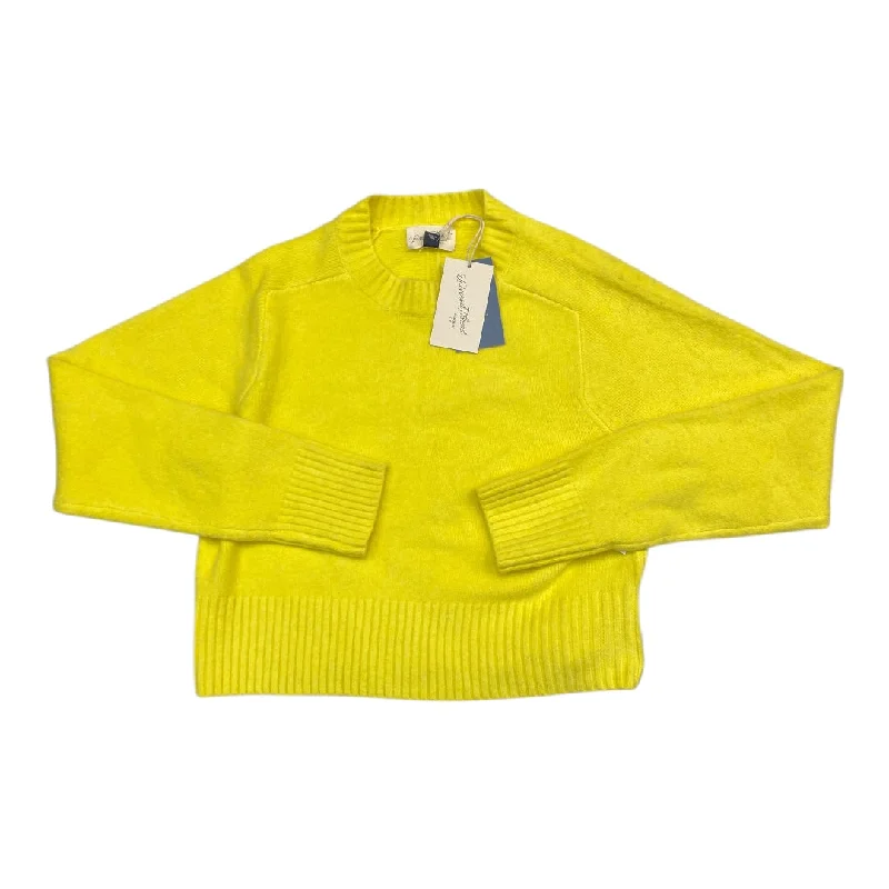 Pullover sweater comfy sale-Women's Zip-Up Pleated Pullovers-Sweater By Universal Thread In Yellow, Size: S