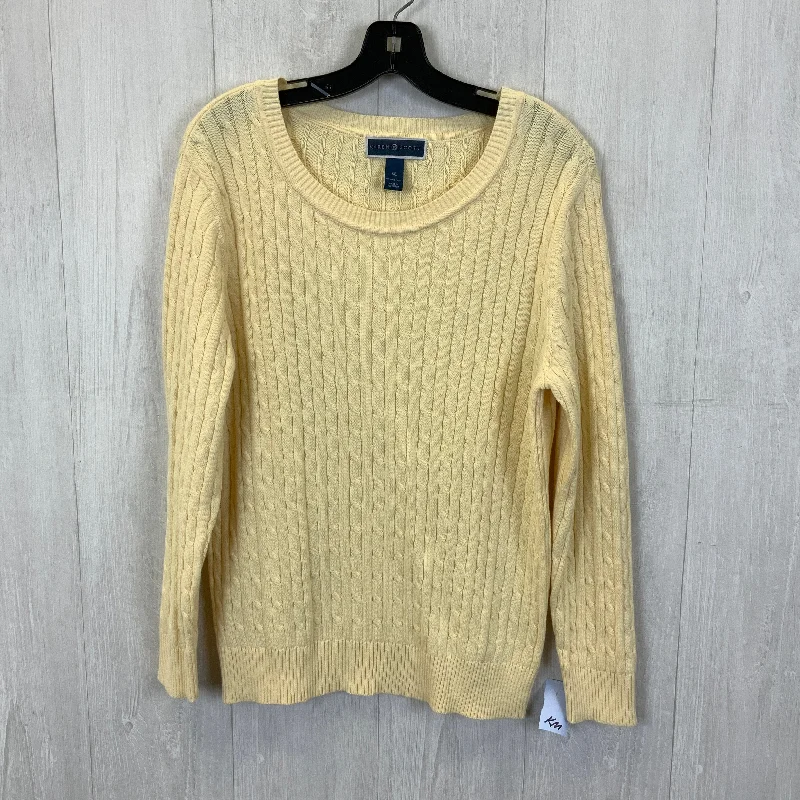 Pullover sweater trendy knitwear-Women's Windproof Pullovers-Sweater By Karen Scott In Yellow, Size: Xl