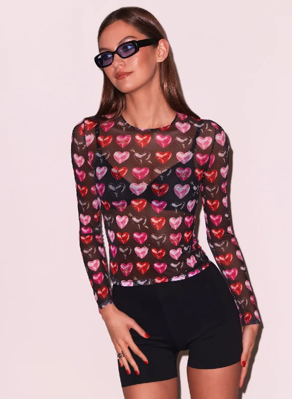 Pullover sweater chic knitwear-Women's Metallic Pencil Pullovers-Heartbreaker Long Sleeve Top