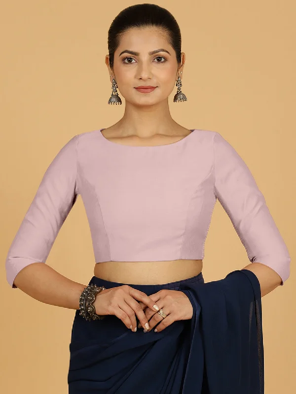 Blouses & Shirts for Holidays -  Women's Mesh Blouses-Tamanna x Rozaana | Three Quarter Sleeves Saree Blouse in Lilac