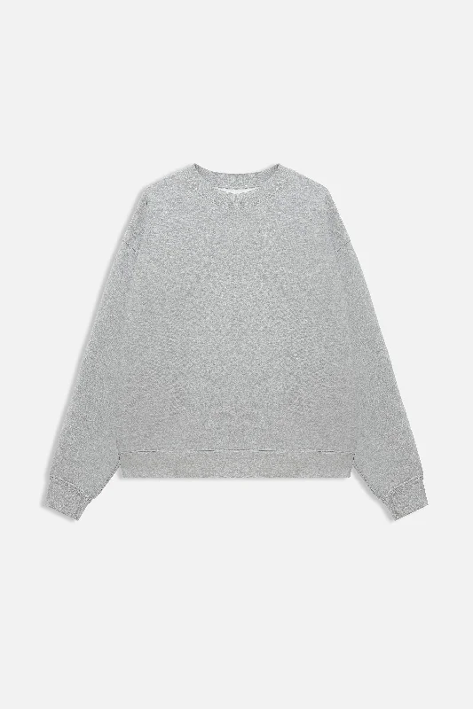 Pullover sweater chic fabric-Women's Sequin Pencil Pullovers-Heather Grey Heavy Crewneck