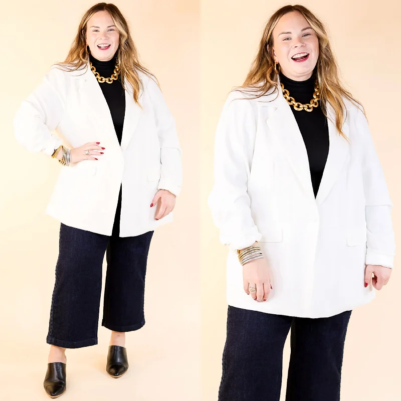 Corset Blazer-Women's Bespoke Blazers-Winning Awards Long Sleeve Blazer in White