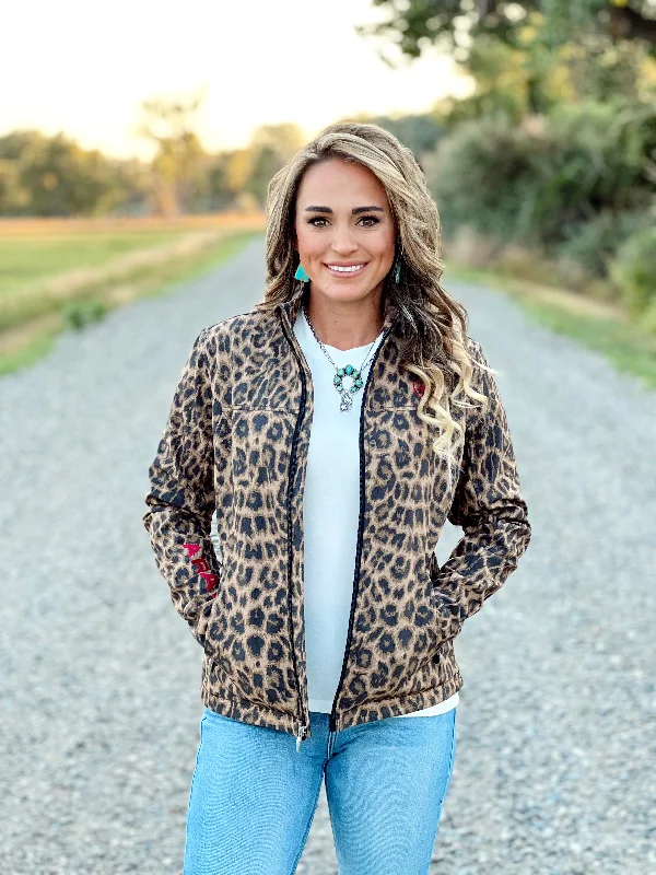 Pullover sweater warm sale-Women's Slit A-Line Pullovers-The Softshell Leopard Jacket