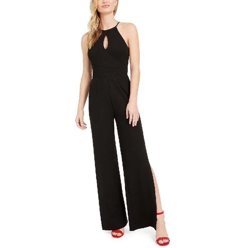 Casual Dresses for Health-Women's Casual Ruched Dresses-Guess Women's Halter Top Jumpsuit Black Size Small